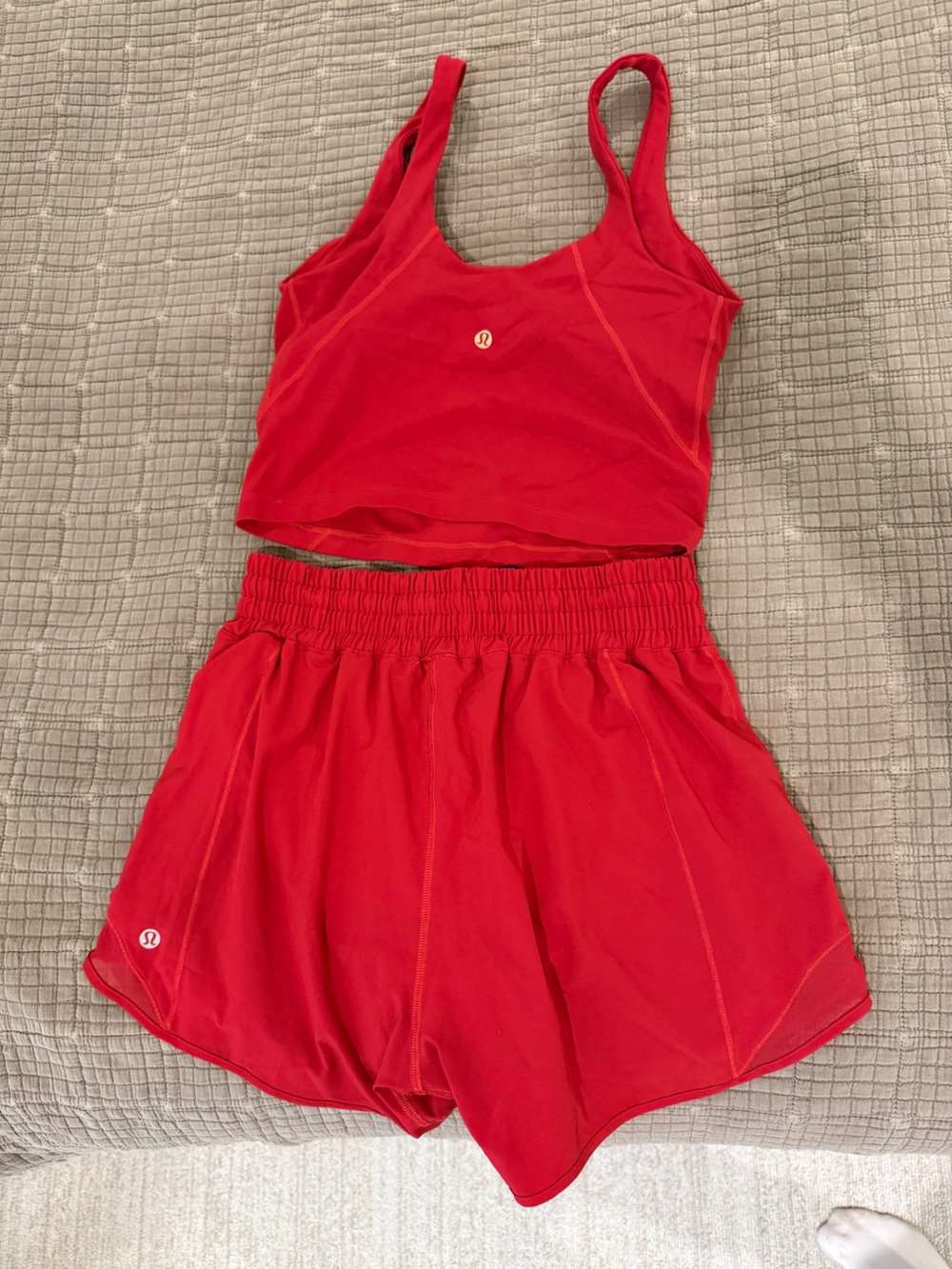 lululemon athletica Red Tank Top and Shorts Set - Picture 5 of 8
